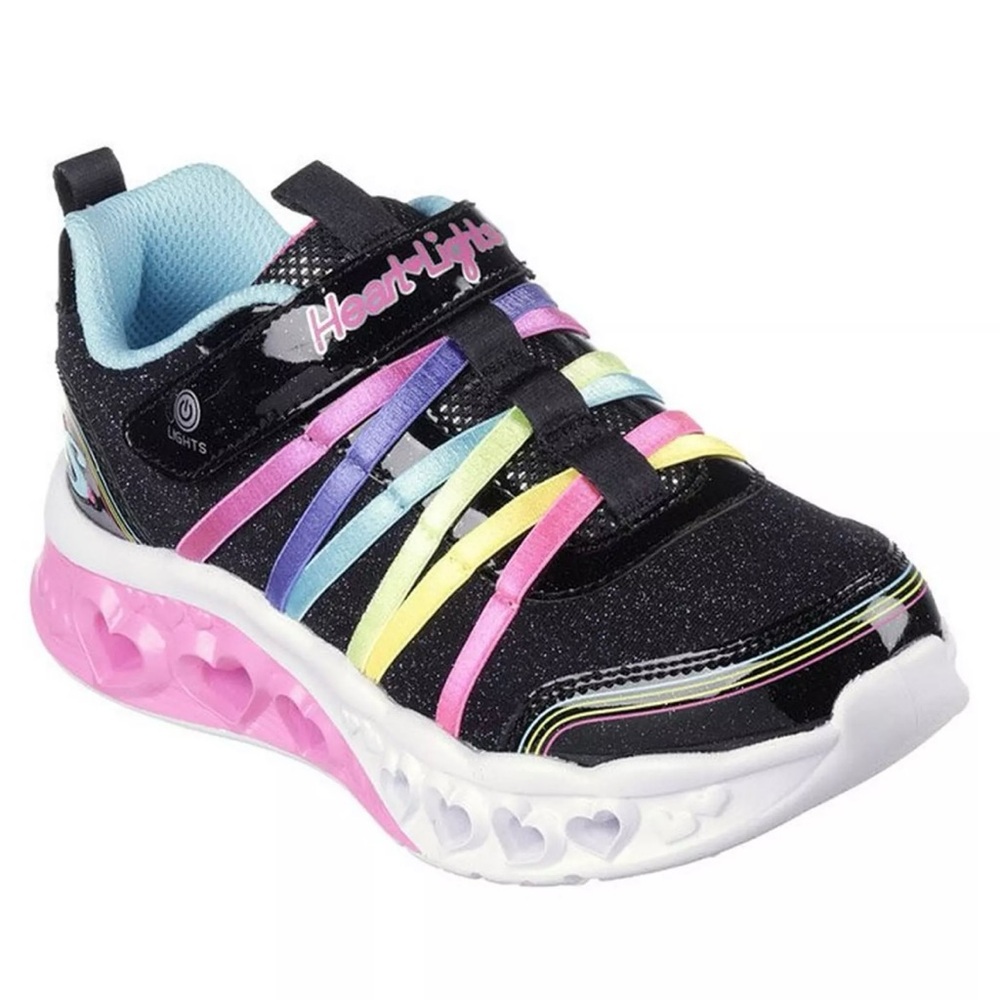 Skechers Flutter Heart Lights Rainbow Bestie Shoe US1